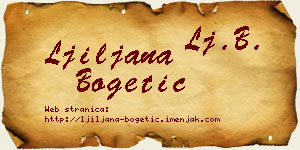 Ljiljana Bogetić vizit kartica